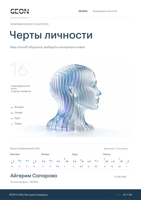 Черты личности GEON 16