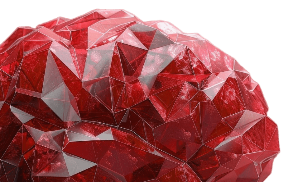 Brain technology red illustration